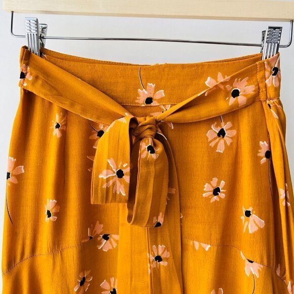 Faithful the brand Kamares floral prints Flowy midi skirt, mustard yellow, Sz 4 - Picture 4 of 8